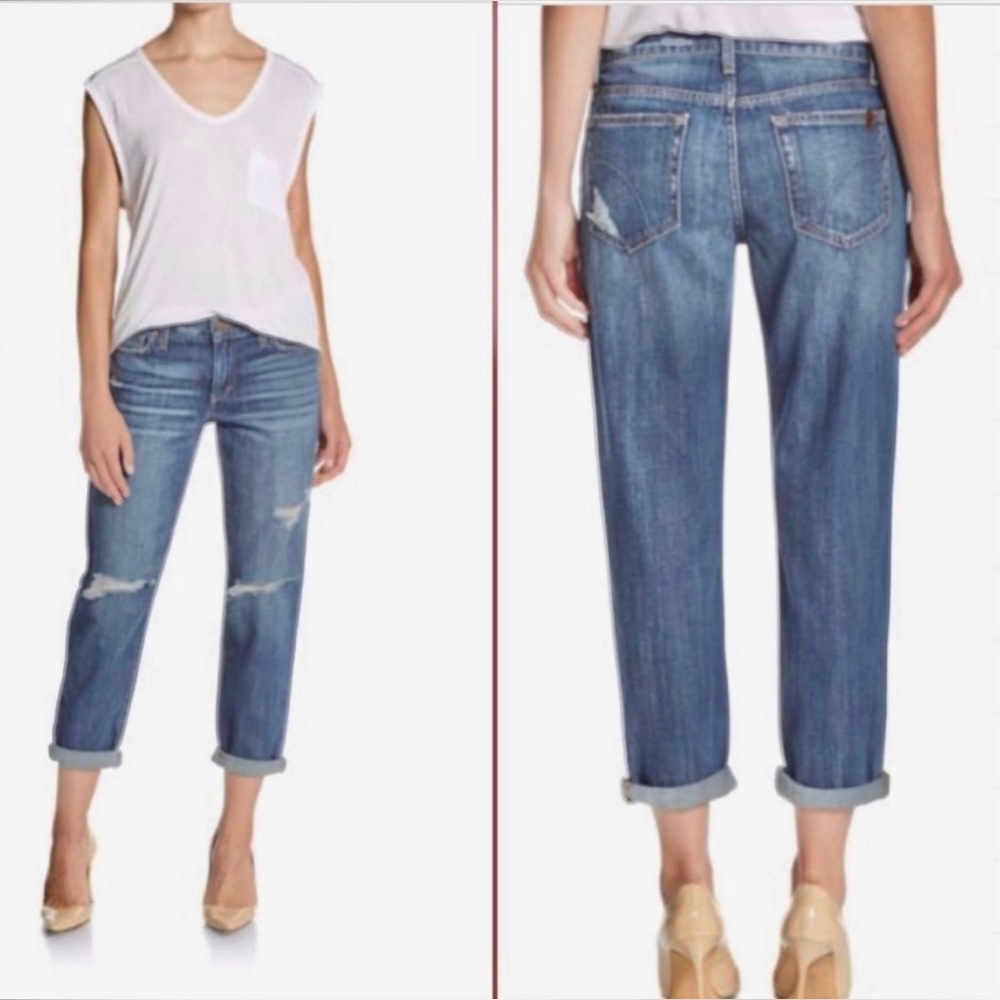 NWT Joe’s Jeans The Niki Mid-rise
Boyfriend Distressed Rolled Cuff Jean …